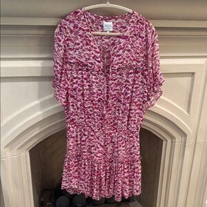 Pink and White Patterned Dress